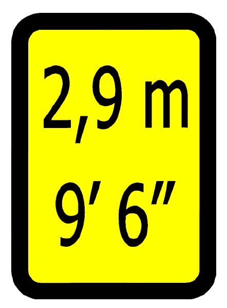 Знак контейнера высотой более 2,6 м